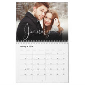 2025 Custom Family Elegant Heart Script Foto Kalender (Jan 2026)