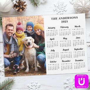 2025 Custom Foto Family 12 Month Calendar Magnet