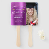 2025 Custom Foto Magenta Metallic Abschluss Fächer (Vorne und Hinten)