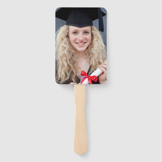 2025 Custom Foto Magenta Metallic Abschluss Fächer (Rückseite)