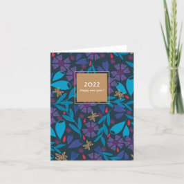 2025 Custom glücklich neues Jahr elegant floral Dankeskarte