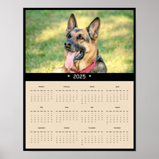 2025 Deutsches Shepherd Wall Calendar Poster (Vorne)