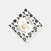 2025 Donuts und Grade Moderne Schwarz/Weiß Serviette (Ecke)