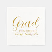 2025 Einfache Gold Script-Abschluss Serviette (Vorderseite)