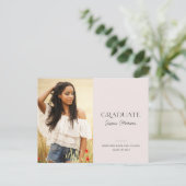 2025 Einfache moderne Rosa Rosa 1-Foto-Abschluss Postkarte (Stehend Vorderseite)