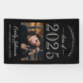 2025 Elegant Black Gray Custom Abschluss Banner (Horizontal)