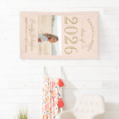 2025 Elegant Blush Gold Custom Foto Abschluss Banner (Insitu)