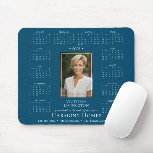 2025 Elegant Custom Business Calendar Mouse Pad Mousepad (Mit Mouse)
