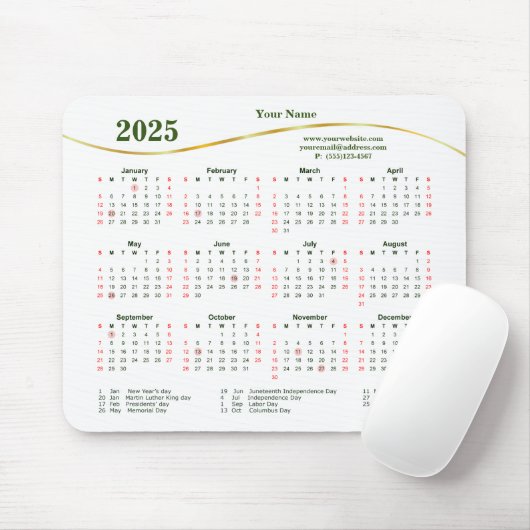 2025 Elegant for Business Mouse Pad Mousepad (Mit Mouse)