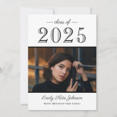 2025 Elegante Party für Schwarz-weißes Foto Einladung (Vorderseite)