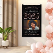 2025 Elegante Rose Gold Black Custom Abschluss Banner