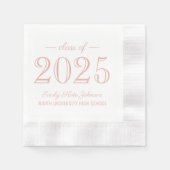 2025 Elegante Rose Gold Custom Abschluss Serviette (Vorderseite)