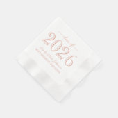 2025 Elegante Rose Gold Custom Abschluss Serviette (Ecke)