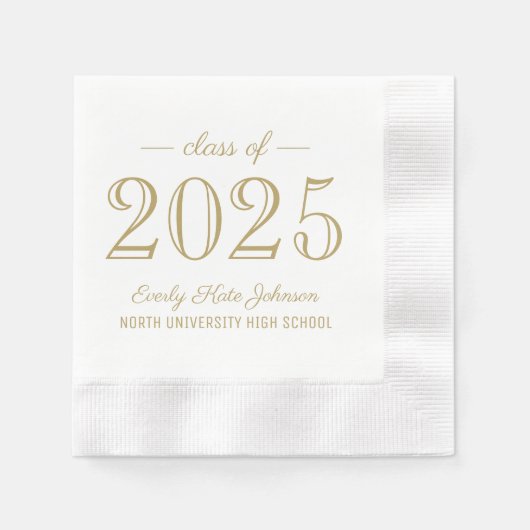 2025 Eleganter Antique Gold Custom Abschluss Serviette (Vorderseite)