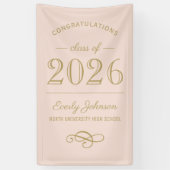 2025 Eleganter Blush und Gold Custom Abschluss Banner (Vertikal)