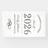 2025 Eleganter Schwarz-Weiß-Abschluss Banner (Horizontal)