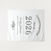 2025 Eleganter Schwarz-Weiß-Abschluss Wandteppich (Vorderseite (Horizontal))