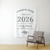 2025 Eleganter Schwarz-Weiß-Abschluss Wandteppich (Beispiel)