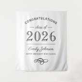 2025 Eleganter Schwarz-Weiß-Abschluss Wandteppich (Vorderseite)