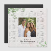 2025 Elegantes Foto Kalender Magnet/Grün Magnetkarte (Vorne/Hinten)