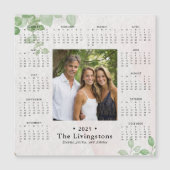 2025 Elegantes Foto Kalender Magnet/Grün Magnetkarte (Vorderseite)