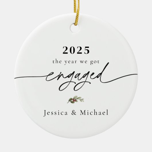 2025 Engaged Ornament | Modern Photo Keepsake (Vorne)