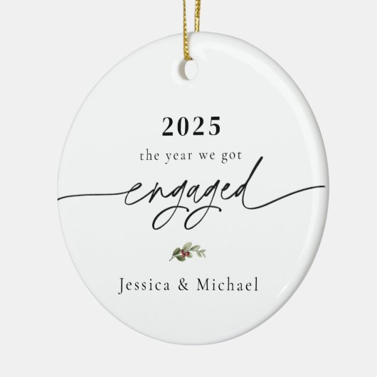 2025 Engaged Ornament | Modern Photo Keepsake (Links)