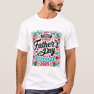 2025 Erster Vatertag Großvater - farbenfrohe Famil T-Shirt