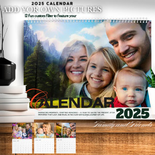 2025 Family Pictures Spaß benutzerdefinierten Filt Kalender