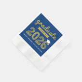 2025 Fett Gold Sketch Text Moderne Graduation Part Serviette (Ecke)