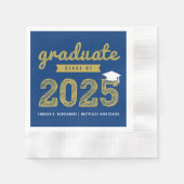 2025 Fett Gold Sketch Text Moderne Graduation Part Serviette (Vorderseite)