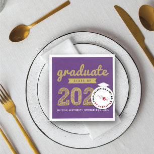 2025 Fett Gold Sketch Text Moderne Graduation Part Serviette