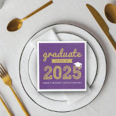 2025 Fett Gold Sketch Text Moderne Graduation Part Serviette