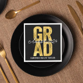 2025 Fett GRAD Gold Foil Moderne Graduation Party Serviette