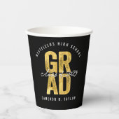 2025 Fett GRAD Gold Foil Stilvolle Graduation Part Pappbecher (Vorderseite)