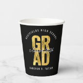 2025 Fett GRAD Gold Foil Stilvolle Graduation Part Pappbecher (Rückseite)