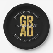 2025 Fett GRAD Gold Foil Stilvolle Graduation Part Pappteller (Vorderseite)
