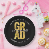 2025 Fett GRAD Gold Foil Stilvolle Graduation Part Pappteller (Party)