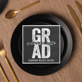 2025: Fett GRAD Silver Foil Graduation Party Paper Serviette