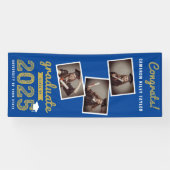 2025 Fett Sketch 3 Foto Collage Graduation Party Banner (Horizontal)
