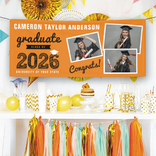 2025 Fett Sketch 3 Foto Collage Graduation Party Banner
