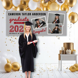 2025 Fett Sketch 3 Foto Collage Graduation Party Banner