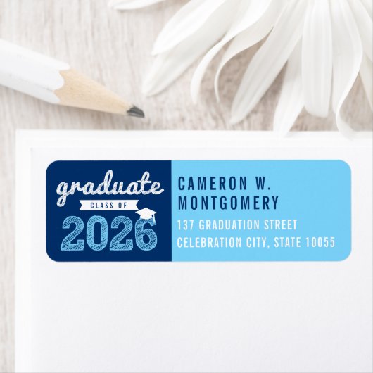 2025 Fett Sketch Modern Blue Abschluss Adresse (Insitu)