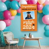2025 Fett-Sketch über Orange Foto Graduation Party Banner