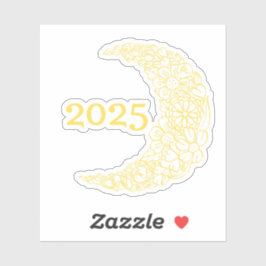 2025 Floral Moon Vinyl Sticker - Ideal für Lapto