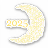 2025 Floral Moon Vinyl Sticker - Ideal für Lapto (Vorderseite)