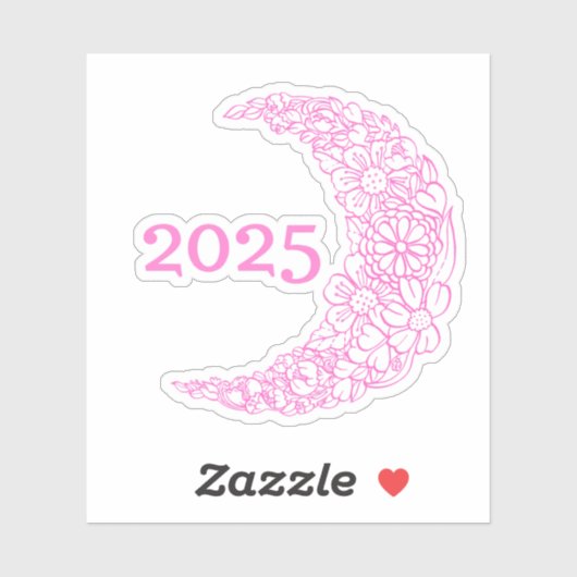 2025 Floral Moon Vinyl Sticker - Ideal für Lapto (Blatt)