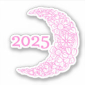 2025 Floral Moon Vinyl Sticker - Ideal für Lapto (Vorderseite)