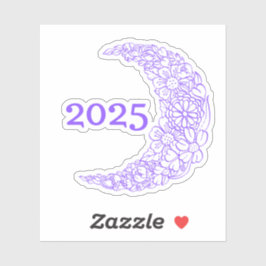 2025 Floral Moon Vinyl Sticker - Ideal für Lapto