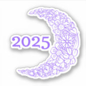 2025 Floral Moon Vinyl Sticker - Ideal für Lapto (Vorderseite)